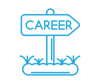 Graphic of a sign with the words "Career" on a wooden post