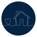 Illustration of a house with a heart next to it