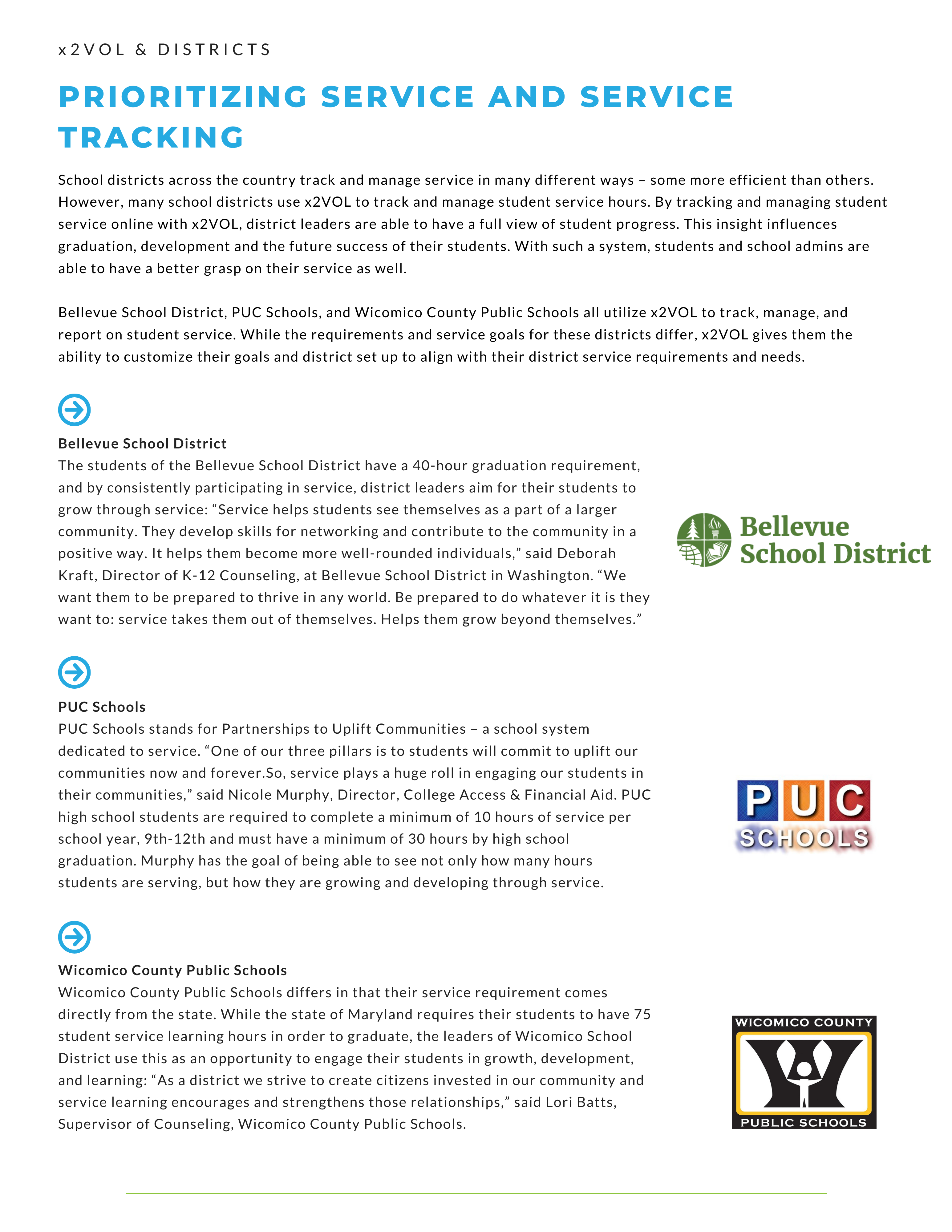 X Vol District Benefits of Centralized Service & WBL Data: Case Study